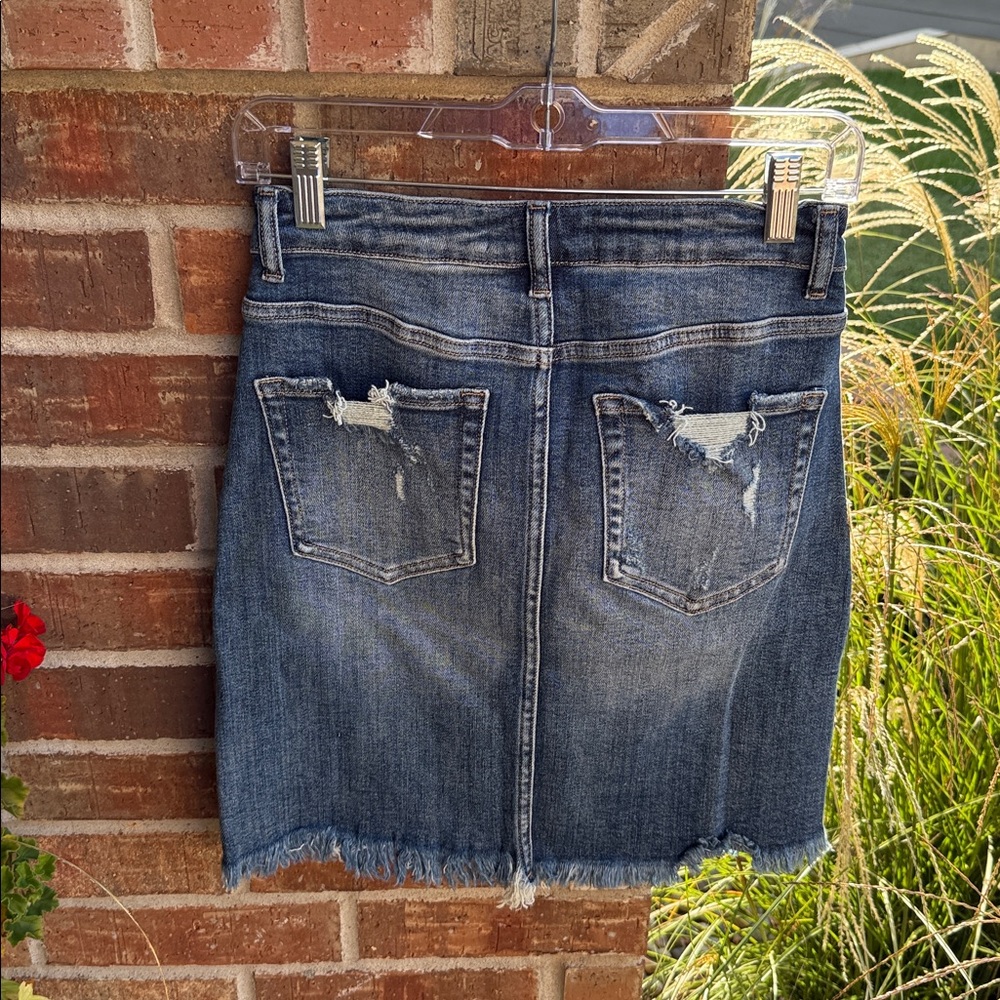 RISEN Ladies S Denim Distressed Jean Skirt - Picture 7 of 8